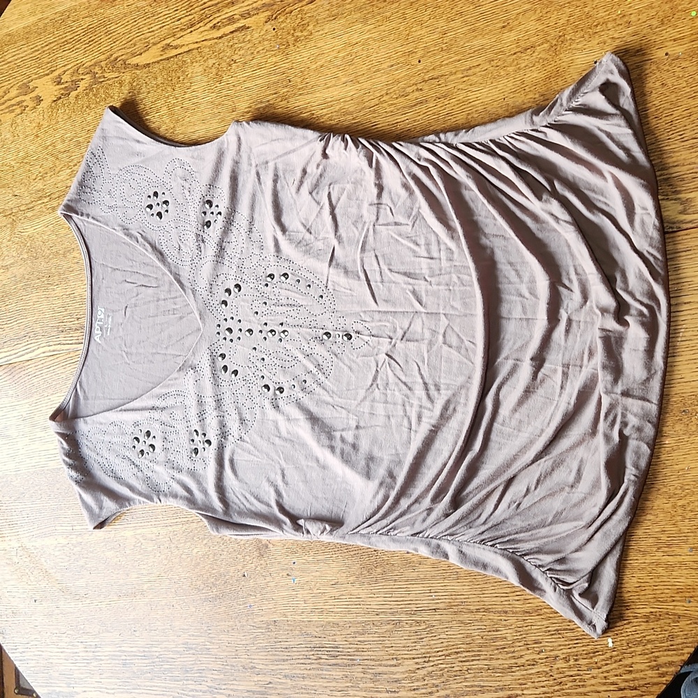 Tan Tank top Size Large with bling